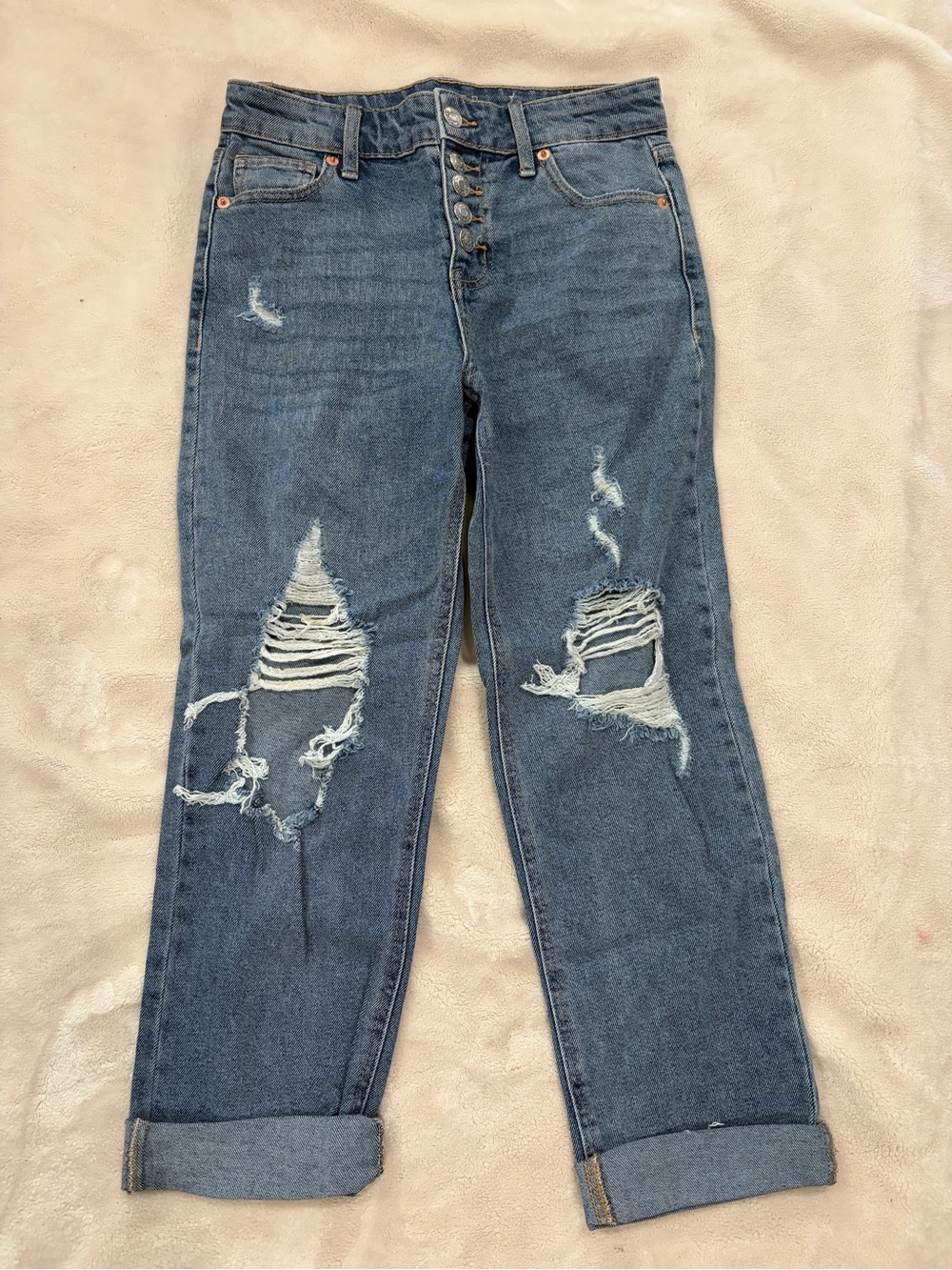 wild fable Distressed Blue Boyfriend Jeans